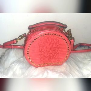 Faux Leather Pink Crossbody Bag
